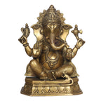 ARTVARKO Big Brass Ganesh Bhagwan Idol Ganesha Statue Ganpati Murti for Home Entrance Decor Diwali Gift Height 15 Inch