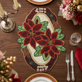 MFU-Made for you Round Mat Runner Perfect Decorative Placemat for Dining Table Handmade Beaded Round Multi Colour Placemat for X-mas New Year Festive Gift Kafalo