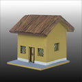 OM Mandala Creation Miniature Village Hut Model, Handcrafted Diorama with Thatched Roof, School Project Art and Craft Small Size 8cm X 8cm X 9cm