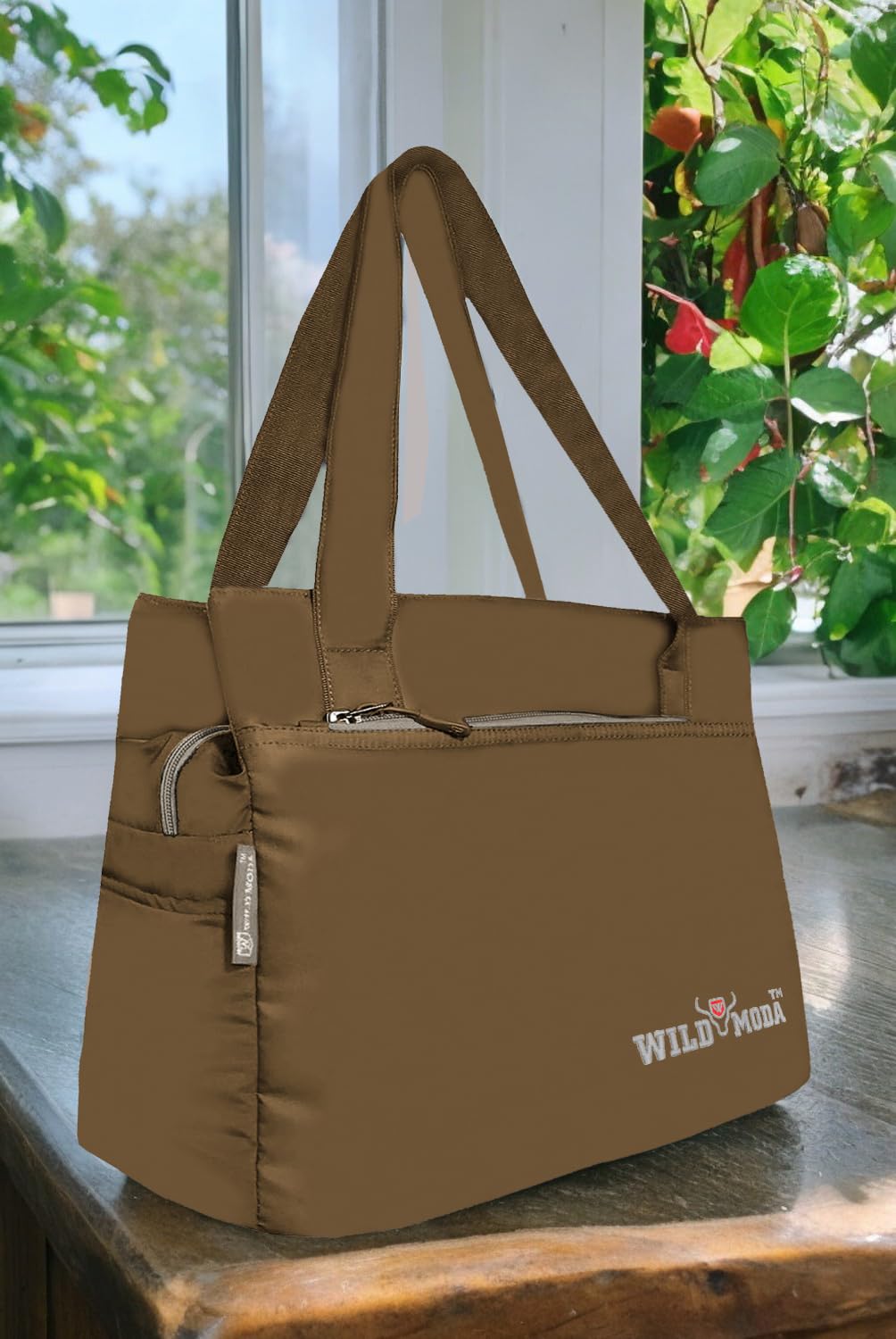WILD MODA Women Womania Shoulder And Tote Bag For Ladies (Beige)
