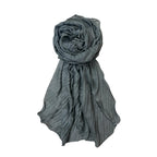 FAHABO Scarf Woman Pleated Viscose Cotton Scarf with Lace Border | Hijab Scarf | Headscarf | Neck Scarf | Stoles | Wraps (1- Dark Grey)