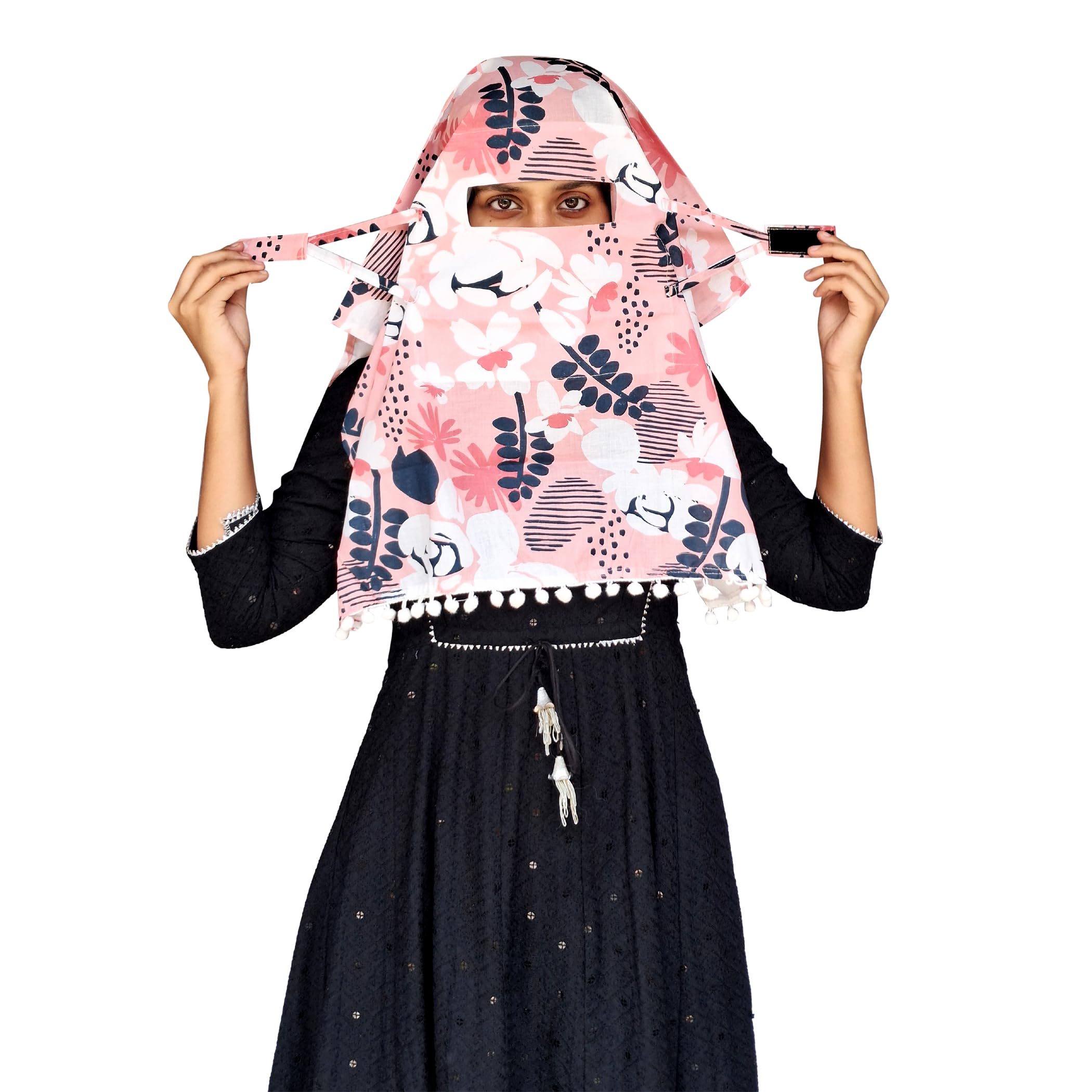 Tolexo Rayon cotton scarf free size with Hook and Lopp Tape closer-printed-free size (Peach)