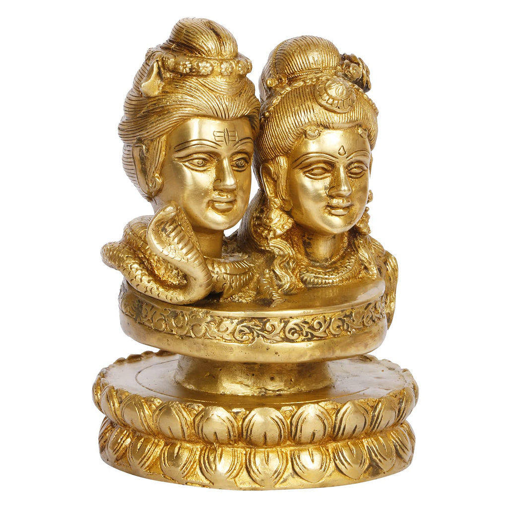 ARTVARKO Brass Shiva Parvati Idol Murti for Home Decor Mandir Pooja 6.5 Inch