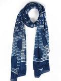 RAI SAHAB Printed Cotton Scarf for Women, Lightweight Soft Scarves Stoles for Summer & Winter(ST-40FLWRBLUE)