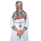 Switchon Scarf Hijab Rayon Printed fancy scarf for women Size Adjustable -Hook loop tape (Multi_Red)