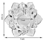 Onlyeasy Crystal Clear Lotus Flower Tea Light Candle Holder, Perfect for Home Decor and Festival, Pack of 1