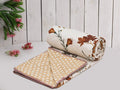 A Brand New - Umi Super Soft Brushed Microfiber Cotton 3 Layer Breathable Single Dohar Lightweight Summer Blanket Dohar 57X87(Inches) 144X220(CM) Flannel Dohar Throws for Bed (Cream;Brown) Kafalo