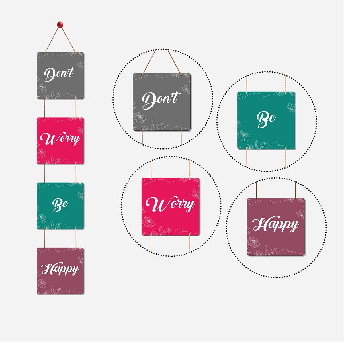 Artvibes Quotes Designer Square Wall Hanger MDF Wooden for Home Decor | Office | Living Room | Bedroom | Gift | Decor Item | Home Decoration Items stylish | Wall Hanging Decorative Items,(WH_3305NR)