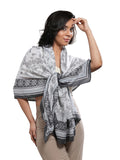 CrossKulture Viscose Scarf for Women | Lightweight & Long | Stole with Stylish Design | Neck, Hair & Head Scarf for Women & Girls | All Season Accessory (Graphical27)