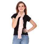 FWC Fill With Colours stole/scarf for girl/ladies Colour- Pink soft viscose cotton blend ethnic pattern scarves pack of 1 ST-38