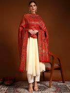 Pashmoda Women Zewar Fine Wool Kaani Shawl, Authentic Kashmiri Luxury Pashmina Style Shawl, Stole, Medium Gents Lohi, Size (40x80 Inches, Maroon Color) ZSS05