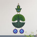 Artvibes Green Tree of Life Evil Eye Wall Decor for Main Door Entrance | Nazar Suraksha Hanging for Home Living Room Office | Vastu Feng Shui Positive Energy Decorative Gift Item (WH_85124N)