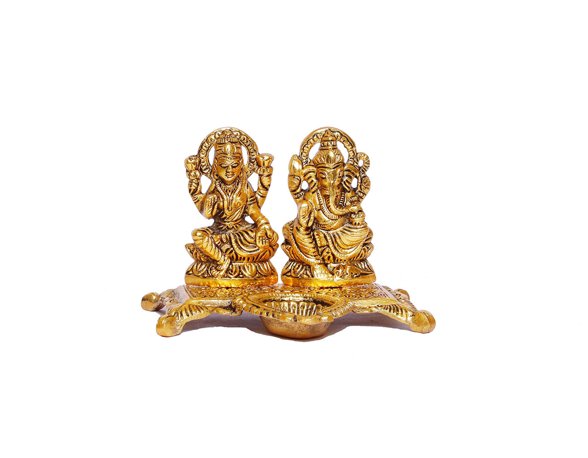 KridayKraft Metal Laxmi Ganesh Statue/Murti for Pooja Room & Home Office Décor,Laxmi Ganesha Idol for Diwali Gift,Religious Idol Showpiece Figurines Decorative & Diwali Poojan...