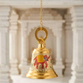 DSH Brass Hanging Bells for Puja Room Decoration Items Hanging Bell for Mandir Temple Decor Ghanti for Mandir. (White, H-4.5 Inch)