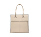 HIE Elena Casual Tote – All-Purpose Vegan Leather Bag for Women, Spacious Front Pocket, Metal Zip Closure, Gold Hardware, Key Hanger, Back Pocket, Perfect for Office & Work.