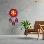 Artvibes Lord Ganesha Auspicious Wooden Art Work Wall Hanging For Good Luck Properity Vastu | Spiritual Decor Items | Paintings | Wall Poster| Stylish Modern Decor Item | Gift Items (WH_7204N)