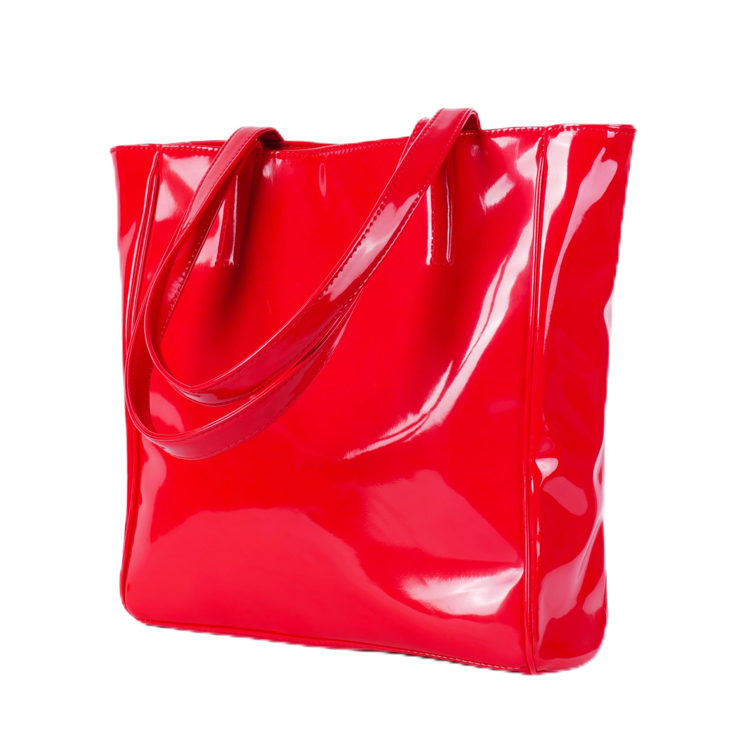 True 2 F Chic Oversized Handbag – Stylish & Spacious Handbag for Women & Girls | Office & College Use(Cherry Red)