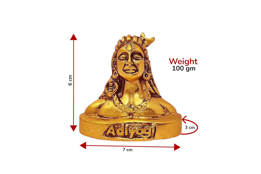 KridayKraft Adiyogi (Shiva) Metal Statue/Murti for Car Dashboard & Pooja,Home & Office Décor Item,Shankara/Mahakal Staute Showpiece Figurines Maha Shiv Ratri Idol Gift...