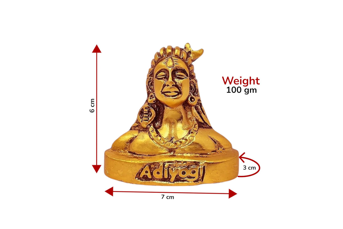 KridayKraft Adiyogi (Shiva) Metal Statue/Murti for Car Dashboard & Pooja,Home & Office Décor Item,Shankara/Mahakal Staute Showpiece Figurines Maha Shiv Ratri Idol Gift...