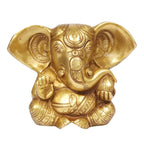 ARTVARKO Brass Lord Ganesha Ganpati Religious Statue Idol Big Ear Appu Ganesh Murti Home Decor for Puja Size(LxBxH 6x3x4.5 Inches, 1.5 Kg)