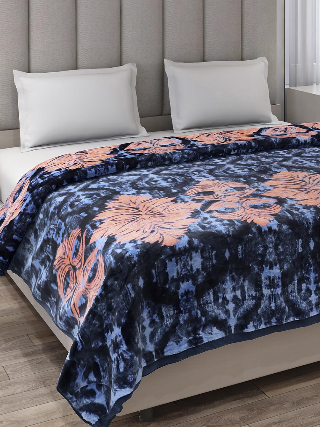 Monte Carlo Double Bed Heavy Winter Blanket (160 X 220) Roman 1 Ply Box Pack 550 GSM | 3 KG, (240x220 CM), Blue Kafalo