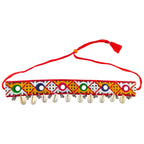 Handmade Fabric Necklace Jewellery for Navratri Garba and Dandiya Fabric Cowrie Earrings Multi Design & Color Sea Shell Charm Earrings Boho Beach Jewellery Bohemian Ethnic Festive for Women and Girls