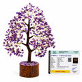 LXOMES Amethyst Crystal Tree, Natural Amethyst with Golden Wire, 10 Inch