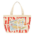 THE SACK CO. Large Canvas Tote Bag for Women, Tote Handbags for Women with Zipper & Inner Pocket for College, Shopping, Office (Gentle women red writting)