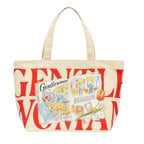 THE SACK CO. Large Canvas Tote Bag for Women, Tote Handbags for Women with Zipper & Inner Pocket for College, Shopping, Office (Gentle women red writting)