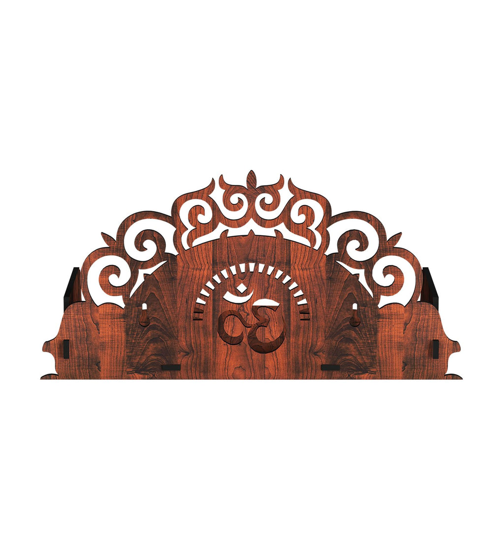 RANDOM Wall Mounted Mandir/Temple, Wooden Pooja Stand for Home, Wall Hanging Temple for Home, Office (12 x 8.5 x 6)
