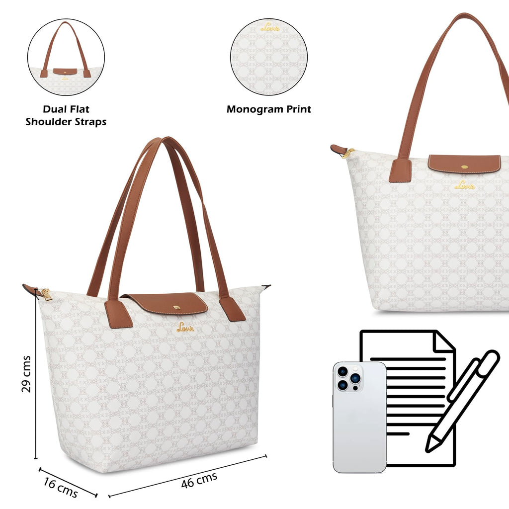 Lavie Women's Mono Vincy Tote Handbag for Women | Tote Bag for Work | Ladies purse | Stylish Shoulder Bag | Gift for Women