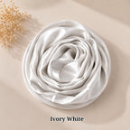 Leaf & FEATHER™ Muna Satin Hijab Scarf for Women | 200 x 70 cm | Silky Smooth & Lightweight | Daily and occational wear (White)