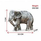 KridayKraft Metal Decorative Silver Toned African Elephants Animal Figurine, Antique Finish, Home Decor