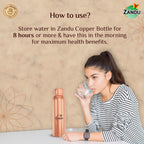 Zandu Copper Bottle (950ml): 100% Pure BPA-Free Water Bottle | Copper-Infused Water | Leak Proof | Office Use | Boosts Immunity | Supports Digestive & Liver Health | Ayurveda Inspired