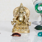 ARTVARKO™ Brass Lord Kuber Maharaj Sitting on Lotus Singhasana Treasure Wealth Murti Statue for Tijori Locker Money Safe Kubera Idol 3.5 Inch