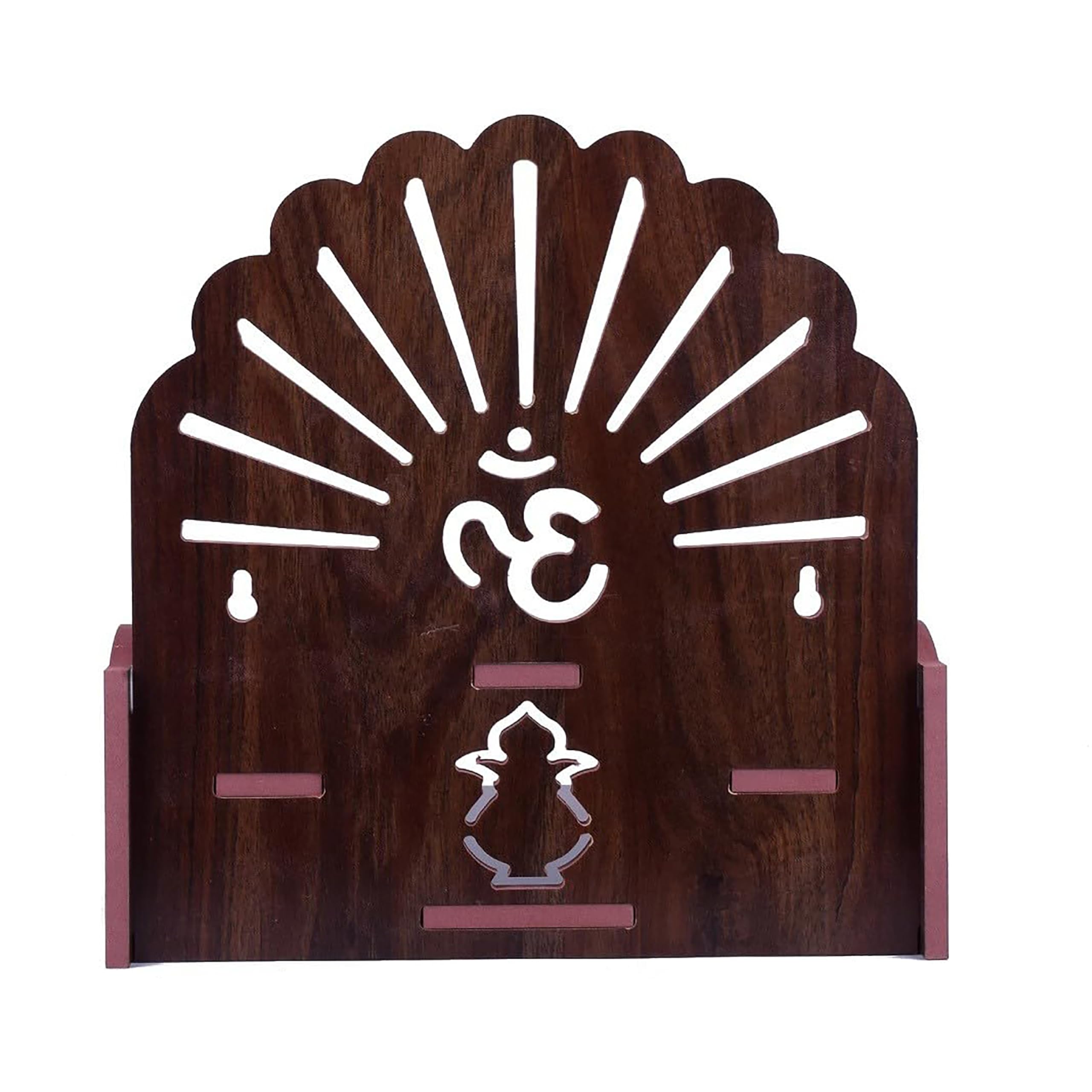 Twinster Small Wooden Temple for Home & Office, Light Weight Puja Mandir, Perfect for Smaller Spaces, Size- 28x28x26 CM.