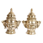 ARTVARKO Brass Shiva Parvati Face Head Murti Shiv Parvathi Statue Shivaratri Mahashivaratri Mahadev Idol for Pooja Home Decor Showpiece God Sculpture Height 8.5Inches