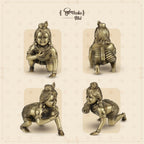 Brass Shringar Ladoo Gopal | Premium Krishna Brass Murti for Home Decor, Mandir & Office | Elegant Gift for Housewarming, Festivals & Special Occasions (Coffee Antique Finish)
