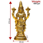KridayKraft Aluminium Balaji Statue, Venkateswara Idol Lord Thirupathi Murti Lord Balaji Idols, Tirupati Idol God Statue Showpiece, Venkateswara, Home Décor Gifts,Half Gold, 1 Piece