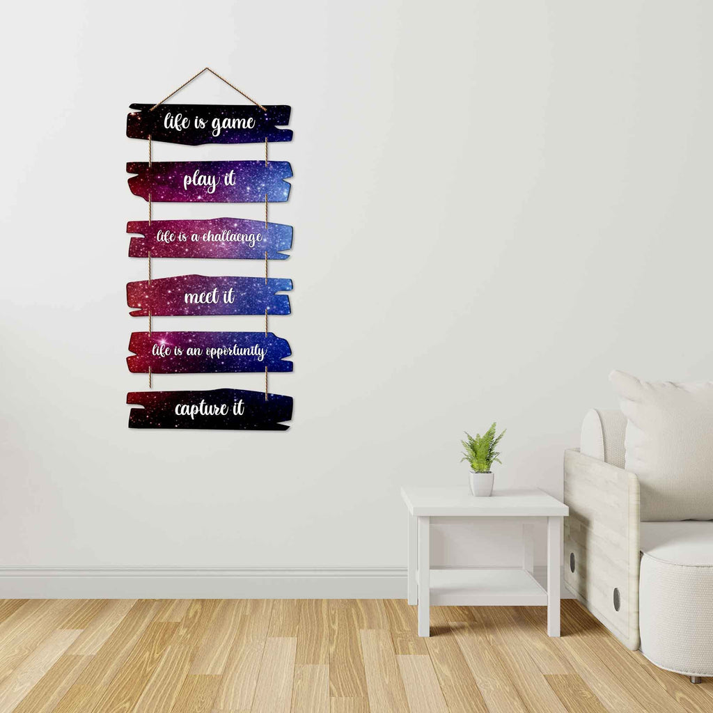 Artvibes Life Is Game Play It Decorative Wall Hanging Ornaments | Quotes Decor Item | Craft For Everyone | Wall Accent | Office Decor | Wall Art Print | Inspirational quotes | Gift Items (WH_3226NN)
