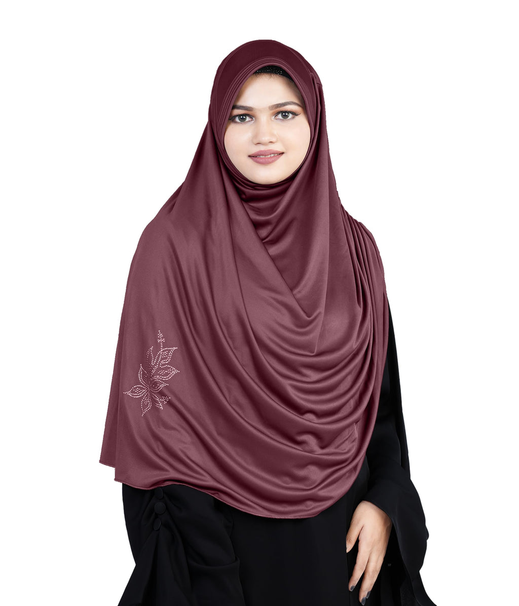 Mehar Hijab's Glamour in Modesty Fazluna Sigle side Frill Hijab XL (XXL, ONION)