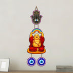 Artvibes Rainbow Laughing Buddha Evil Eye Wall Hanging Decor For Living Room | Bedroom | Office | Joy Happiness and Positive Energy Wall Accent | Nazar Battu Ornament for Home Entrance (WH_85145N)