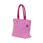 AQVA Cotton Canvas Tote Bag for Women with Side Pockets| Trendy Stylish Multipurpose Handbag with Zipper | Shoulder Bag for Shopping, Travel and Work | Bali, Hot Pink