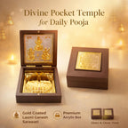 DK trades Gold Coated Ganesh Laxmi Sarswati for Diwali Pooja Box Premium Gold Laxmi Ganesh Sarswati for Diwali Pooja Box| Pocket Temple Laxmi Ganesh Sarswati with Charan Paduka |Unique Home, Office