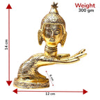 KridayKraft Hand Buddha Statue Face on Hand Showpiece for Feng Shui or Vastu/Hand Buddha Idol Buddha Statue for Home Decor (Golden)
