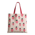 The Purple Tree Strawberry Printed Canvas Tote Bag For Women- 1 Pc, cute Tote Bag, Stylish Bags For Women