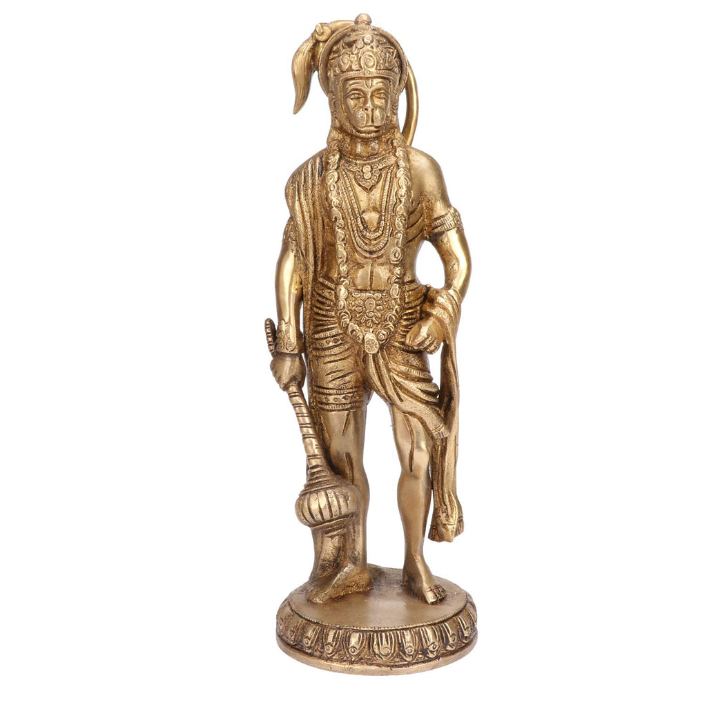 SVARUP Brass Hanuman Ji Murti Lord Balaji Bajrangbali Bahubali Sankat Mochan Bhagwan Idol Multicolor Height 10 Inches