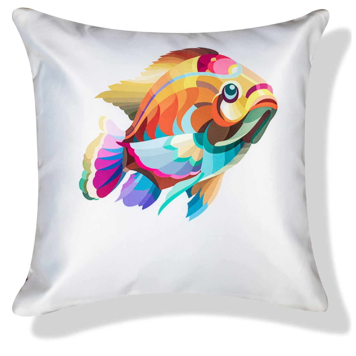 Vendola Decorative Satin Sofa Cushion Covers Set of 5, 24 Inch x 24 Inch, Sofa Pillow Cover, Ethnic Festive, Multicolor, Animal Design, Zipper Closure (Herds, 24X24 Inches)