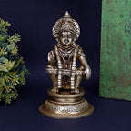 ARTVARKO Brass Lord Ayyappan Ayyappa Sabarimala Swamy Statue Idol Sculpture Blessing for Puja Home Health & Wealth 6.25 Inch