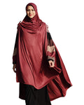 Mehar Hijab's Muslim Modest Women's Stylish Poly Cotton Solid Hijab ULEMA (Dark Maroon, Large)